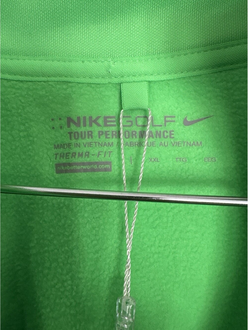 NEW NIKE GOLF Standard Fit Mens 2XL Therma-Fit Green L/S 1/2 Zip Pullover Hootie - Picture 2 of 5